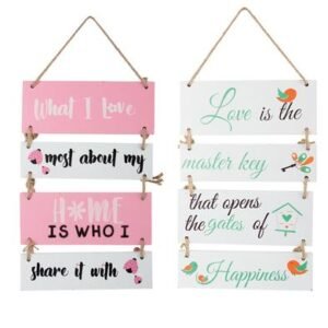 Plaque mdf 4 signs w/rope 2-asstd