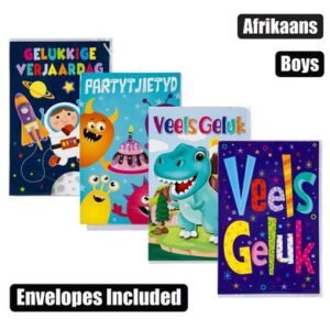 Card & envelope birthday - boy afr