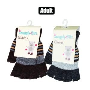 Gloves adult acr knit 5-open finger