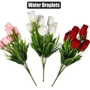 Flower hq rose w/droplets asstd