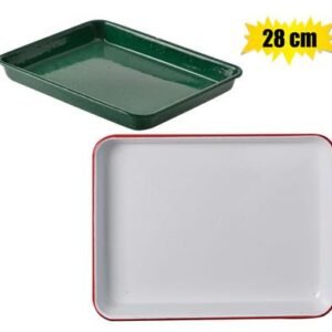 Tray 28cm enamel rectangular