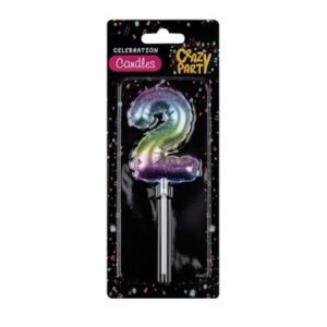 Candle birthday balloon-2 rainbow 5cm