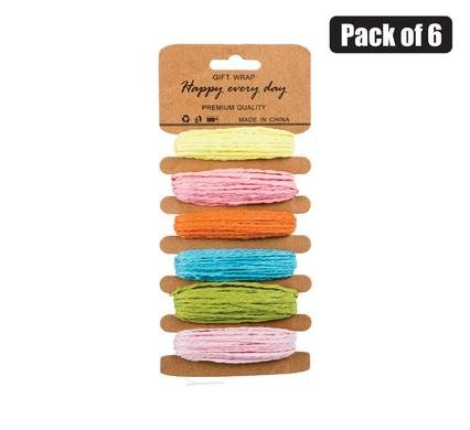 Paffia paper twine 6 asstd colors 5mmx5m