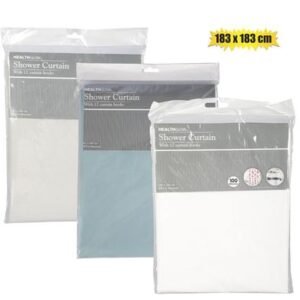 Shower curtain pl w/12 hook 180x180cm