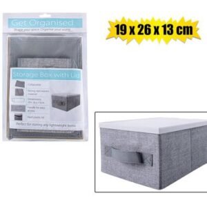 Storage box non-woven pl-lid 19x26x13cm