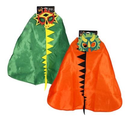 Dress up cape & mask dinosaur boy
