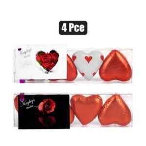 Sweet choc rp 4pc foil heart red (t)