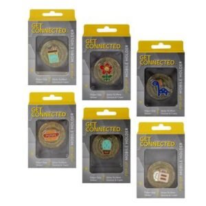 Mobile phone pop-up holder glass look