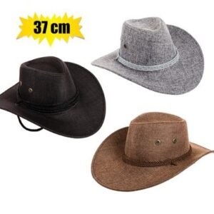 Hat mens woven cowboy asstd 37cm