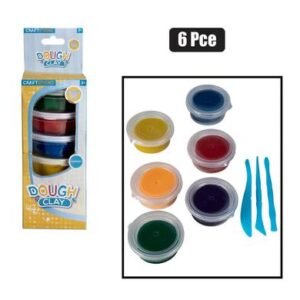 Edu play dough 55g 6pc tub and accessory