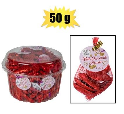 Sweet choc st bag of mini hearts (t)